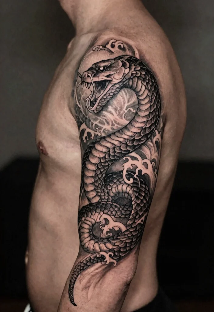 18 Viking Style Tattoo Ideas From Minimal to Full Sleeve 11. The Midgard Serpent 0
