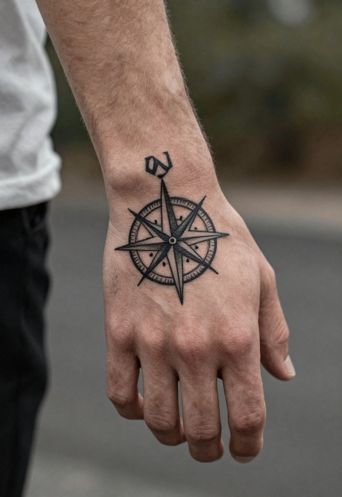 18 Viking Style Tattoo Ideas From Minimal to Full Sleeve 12. The Norse Compass Vegvsir 0