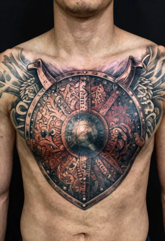 18 Viking Style Tattoo Ideas From Minimal to Full Sleeve 15. The Norse Shield 0