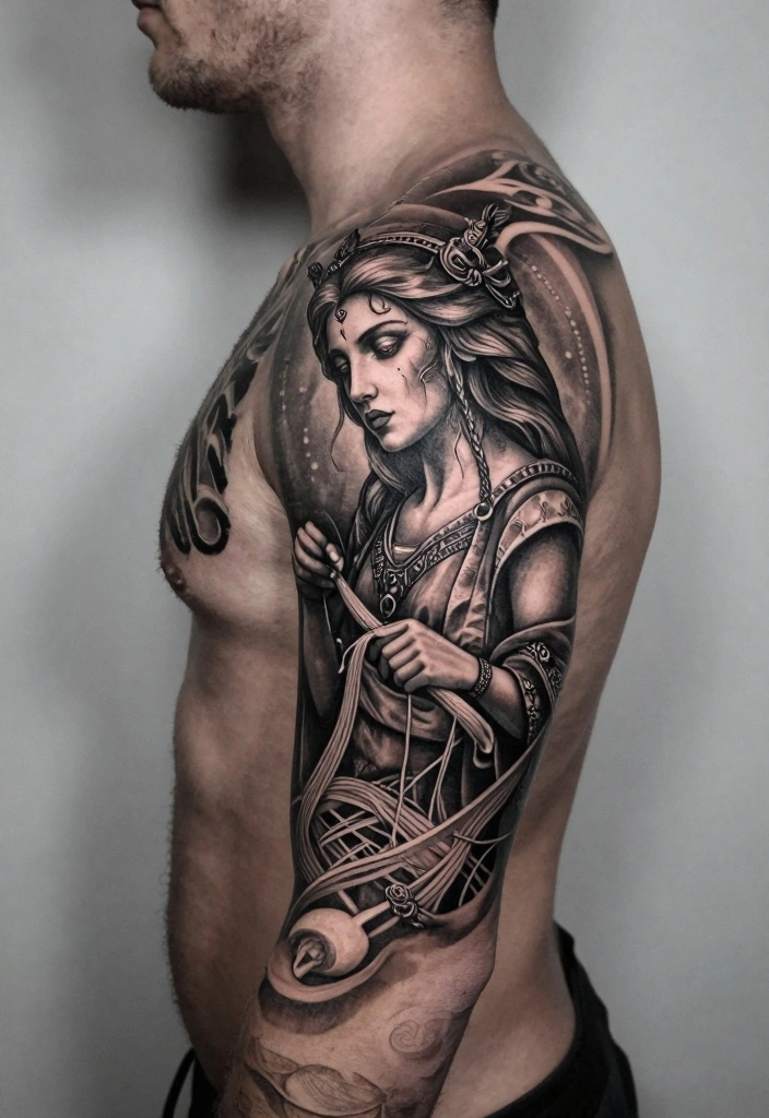 18 Viking Style Tattoo Ideas From Minimal to Full Sleeve 17. The Norns 0
