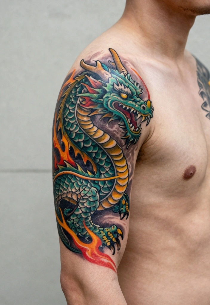 18 Viking Style Tattoo Ideas From Minimal to Full Sleeve 4. Norse Dragon Tattoos 0