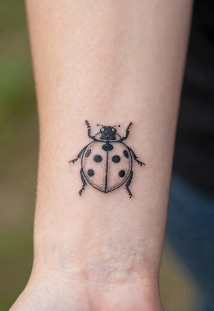 8 Ladybug Tattoo Stencil Ideas For Clean Precise Designs 5. Tiny Ladybug 0