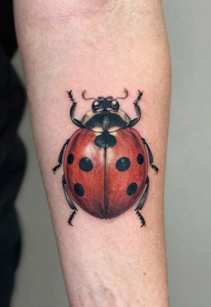 8 Ladybug Tattoo Stencil Ideas For Clean Precise Designs 6. Negative Space Ladybug 0