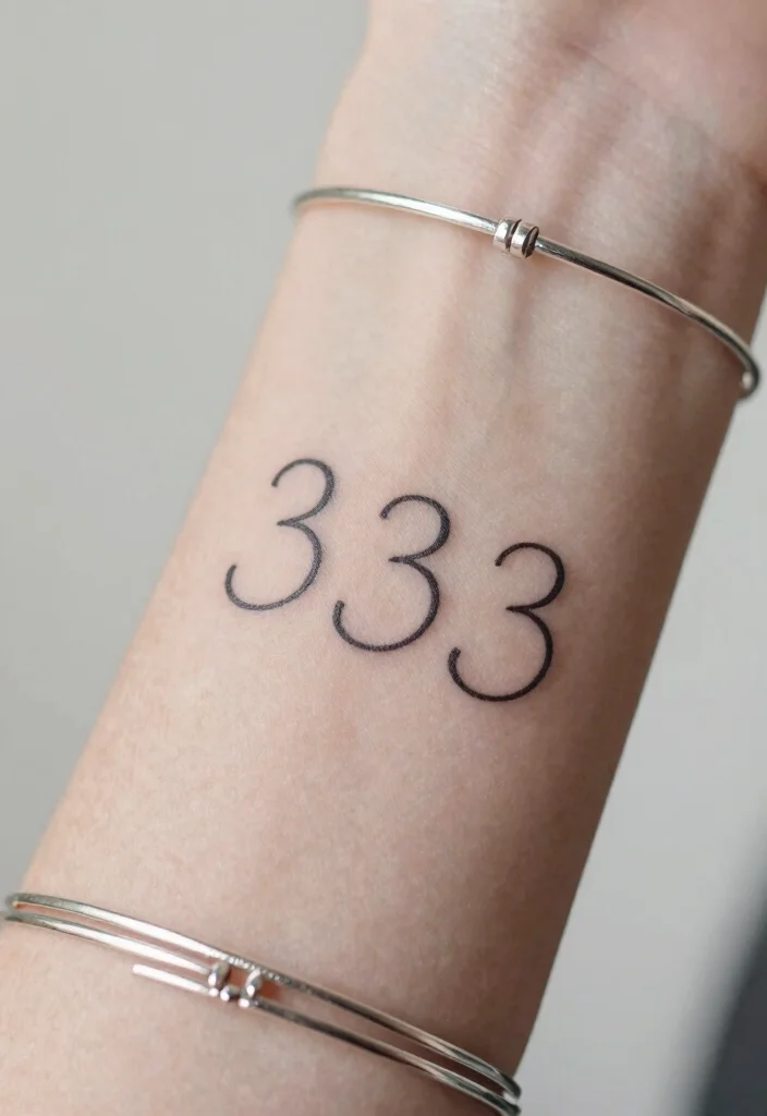 10 333 Angel Number Tattoo Ideas With Spiritual Meaning 1 10 333 Angel Number Tattoo Ideas With Spiritual Meaning 1. Minimalist Line Art Tattoo 0