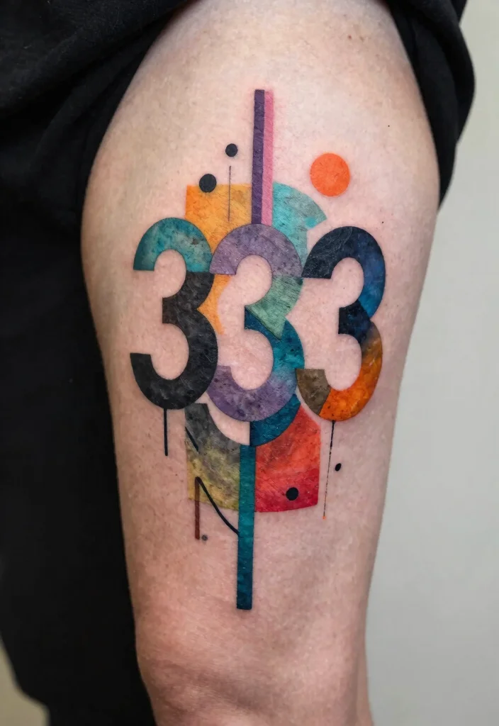 10 333 Angel Number Tattoo Ideas With Spiritual Meaning 39 10 333 Angel Number Tattoo Ideas With Spiritual Meaning 9. Abstract Art 0