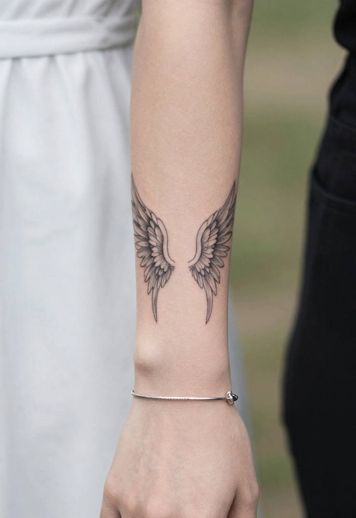 10 Angel Wing Wrist Tattoo Ideas Delicate and Meaningful 1. Simple Outline Wings 0