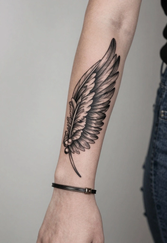 10 Angel Wing Wrist Tattoo Ideas Delicate and Meaningful 3. Angel Wings with Feathers 0