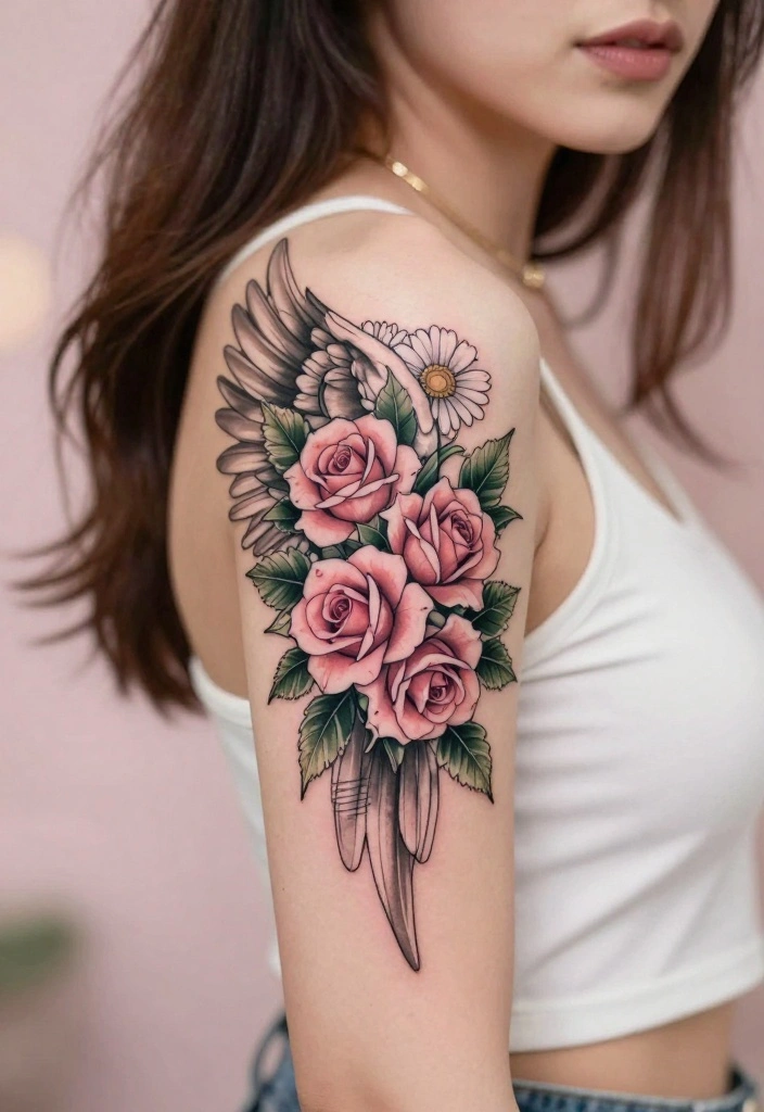 10 Angel Wing Wrist Tattoo Ideas Delicate and Meaningful 6. Floral Wing Accents 0