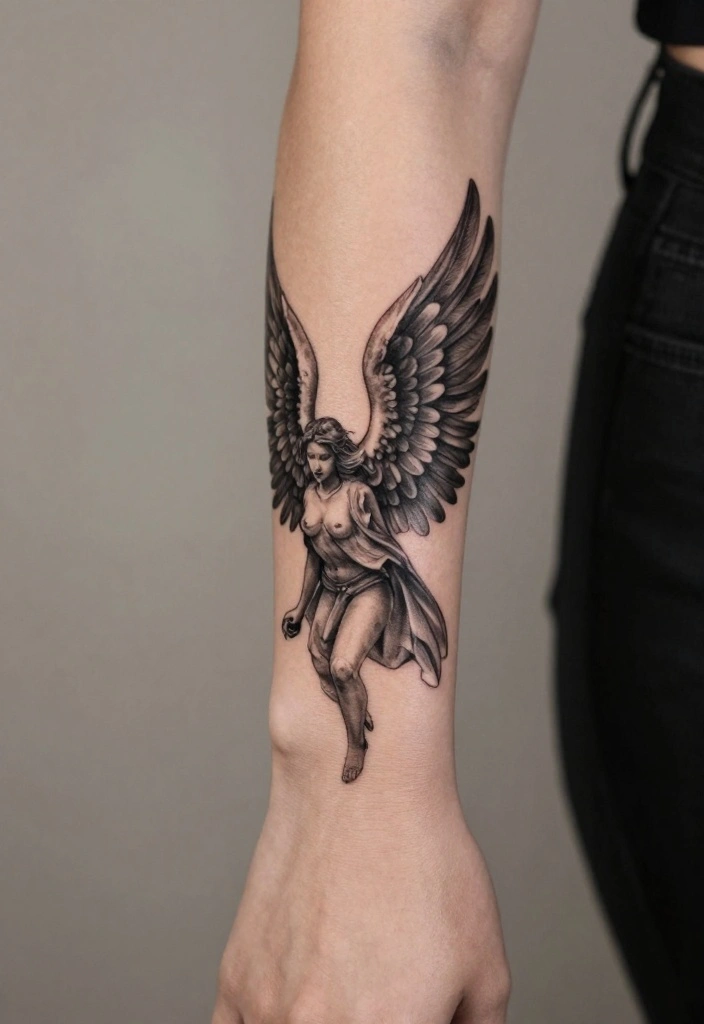 10 Angel Wing Wrist Tattoo Ideas Delicate and Meaningful 9. Shadowed Wings 0