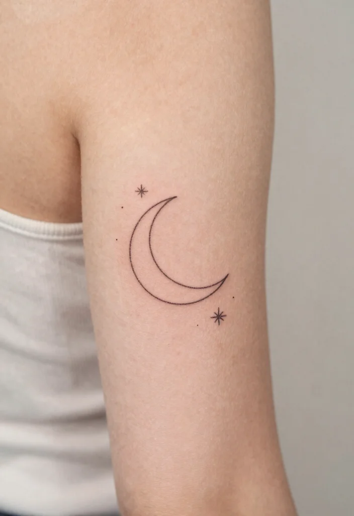 10 Back of Elbow Tattoo Ideas Small and Creative 6. Celestial Bodies 0