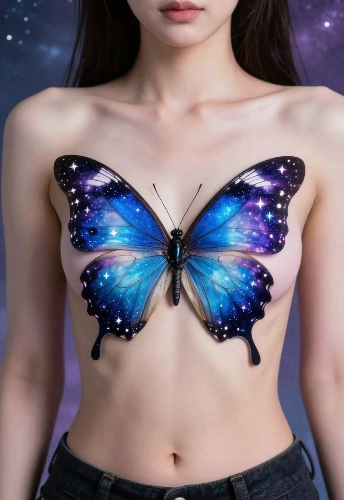 10 Butterfly Side Rib Tattoo Ideas Feminine and Bold 10. Celestial Butterflies 0