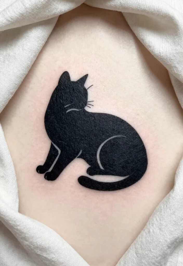 10 Minimalist Cat Tattoo Ideas Simple Line Art 3. Cat Silhouettes 0