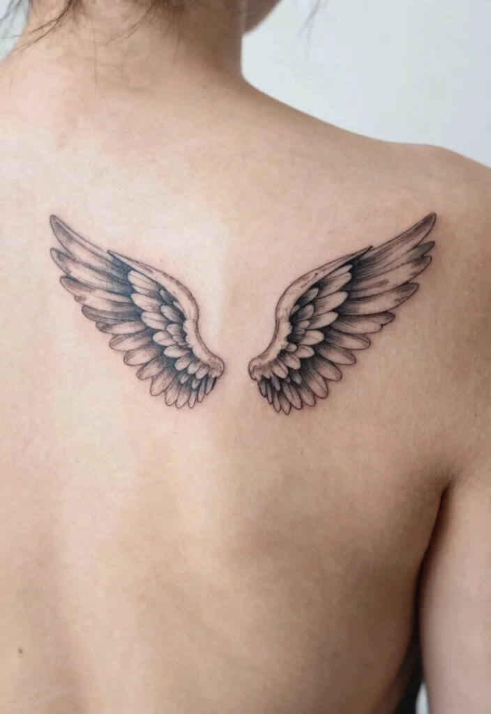 10 Small Angel Tattoo Ideas Simple and Meaningful 3. Angel Wings on the Back 0