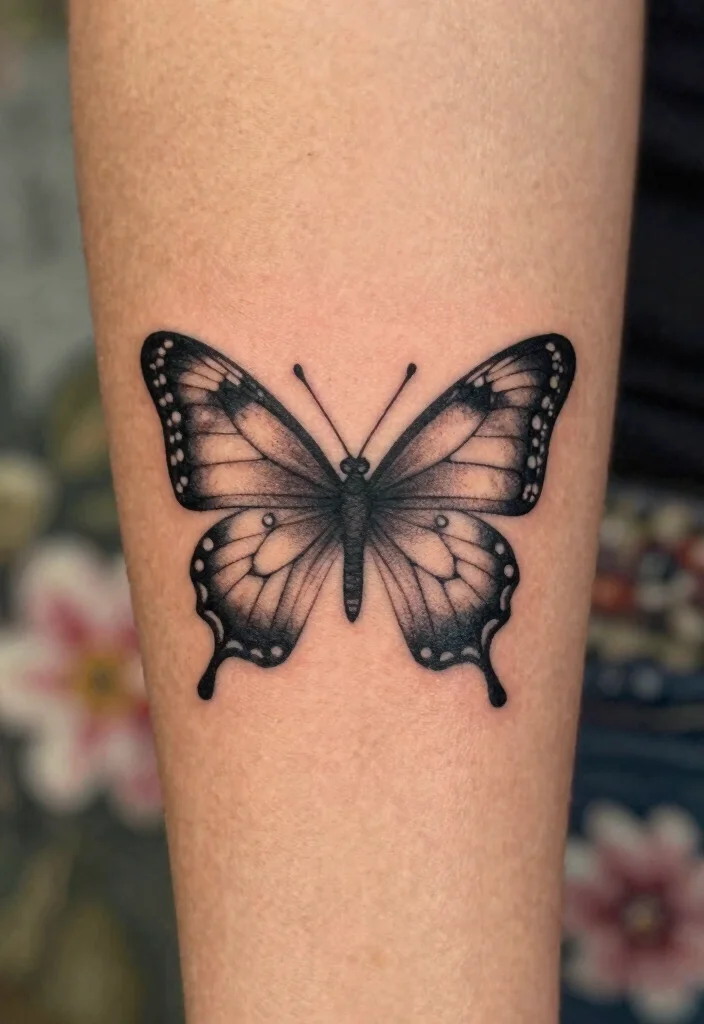 10 Small Butterfly Semicolon Tattoo Ideas Hopeful and Subtle 8. Vintage Inspired Butterfly Semicolon 0