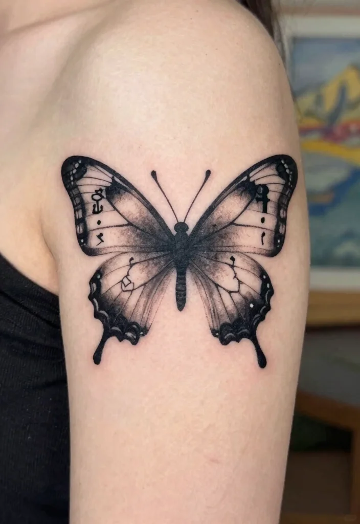 10 Small Butterfly Semicolon Tattoo Ideas Hopeful and Subtle 9. Symbolic Butterfly Semicolon Design 0