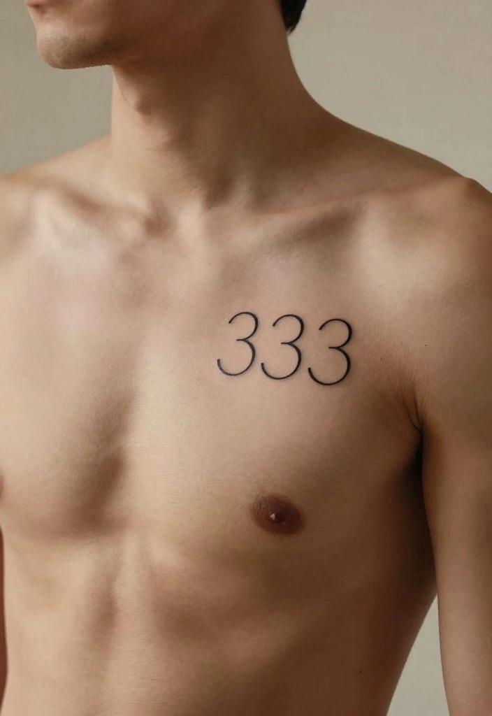 12 Angel Number Tattoo Ideas for Men Spiritual and Clean 3. 333 Support and Protection 0