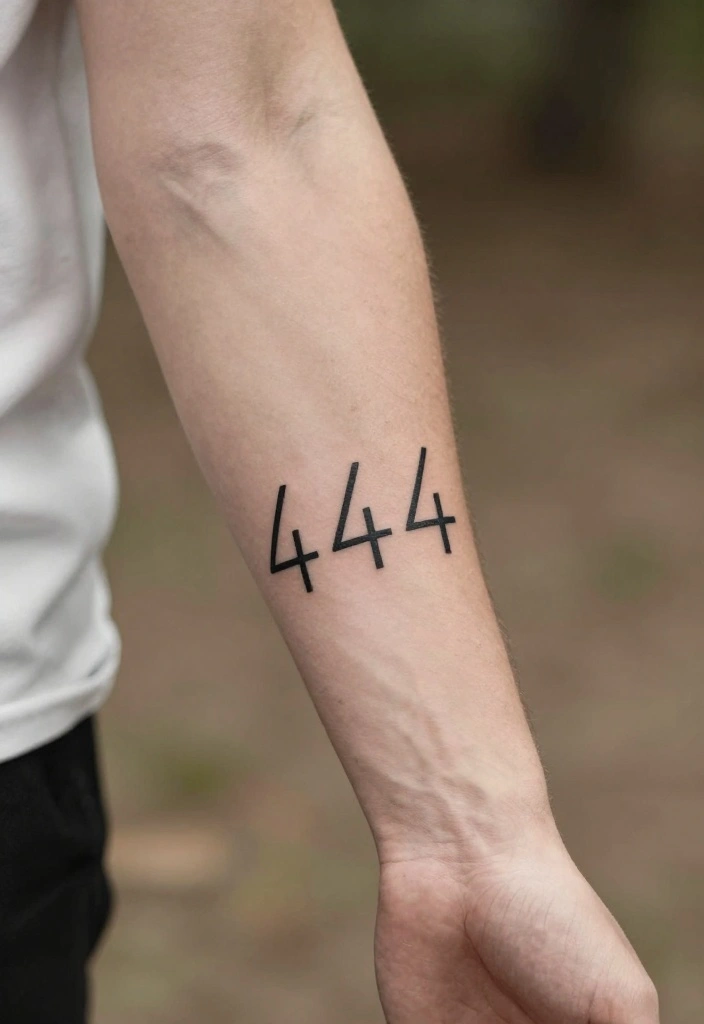 12 Angel Number Tattoo Ideas for Men Spiritual and Clean 4. The Protective Nature of 444 0