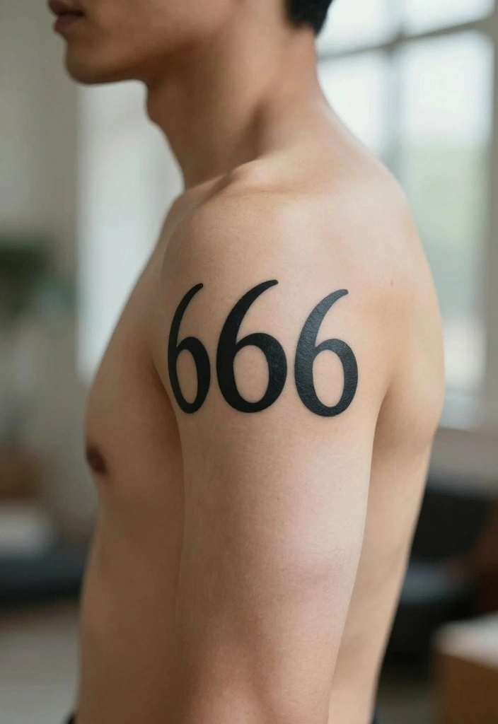 12 Angel Number Tattoo Ideas for Men Spiritual and Clean 6. 666 Understanding Duality and Balance 0