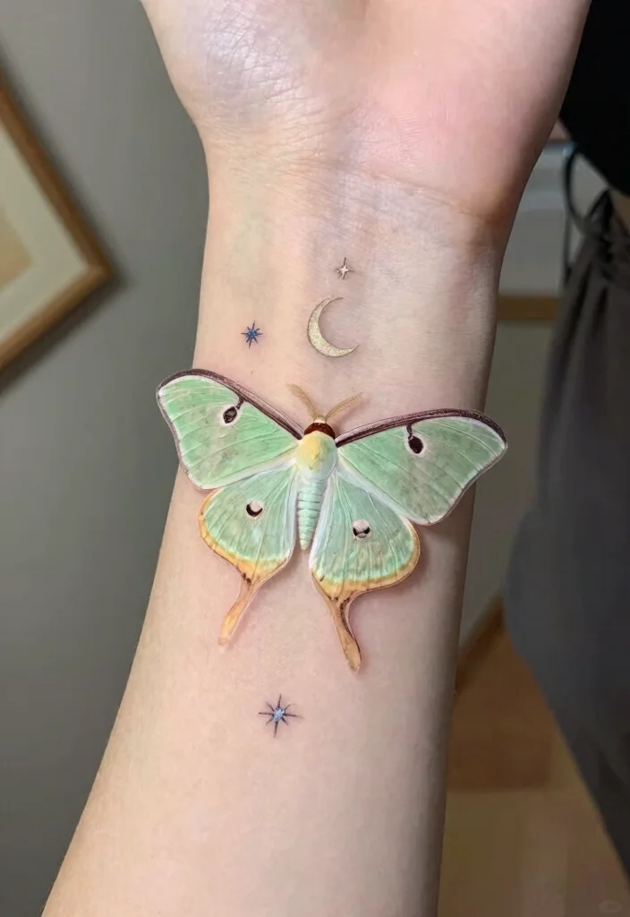12 Butterfly and Moth Tattoo Ideas Embracing Balance and Duality 2. The Ethereal Luna Moth 0