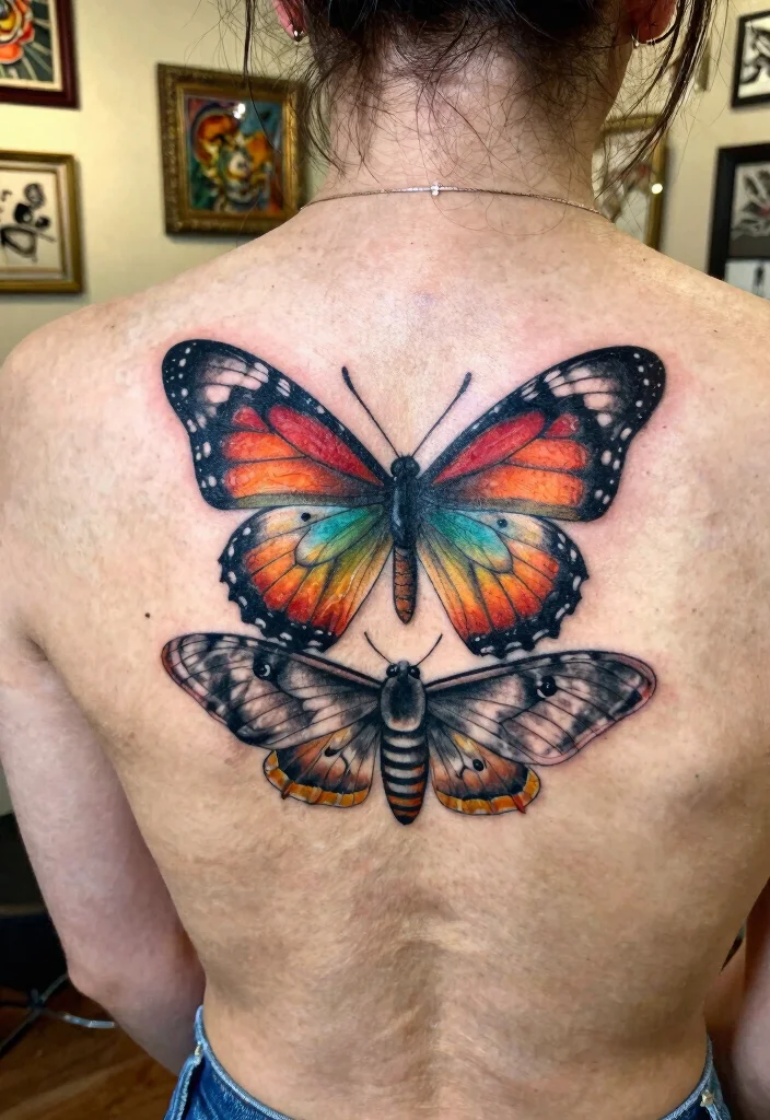 12 Butterfly and Moth Tattoo Ideas Embracing Balance and Duality 9. The Symbolic Pairing 0