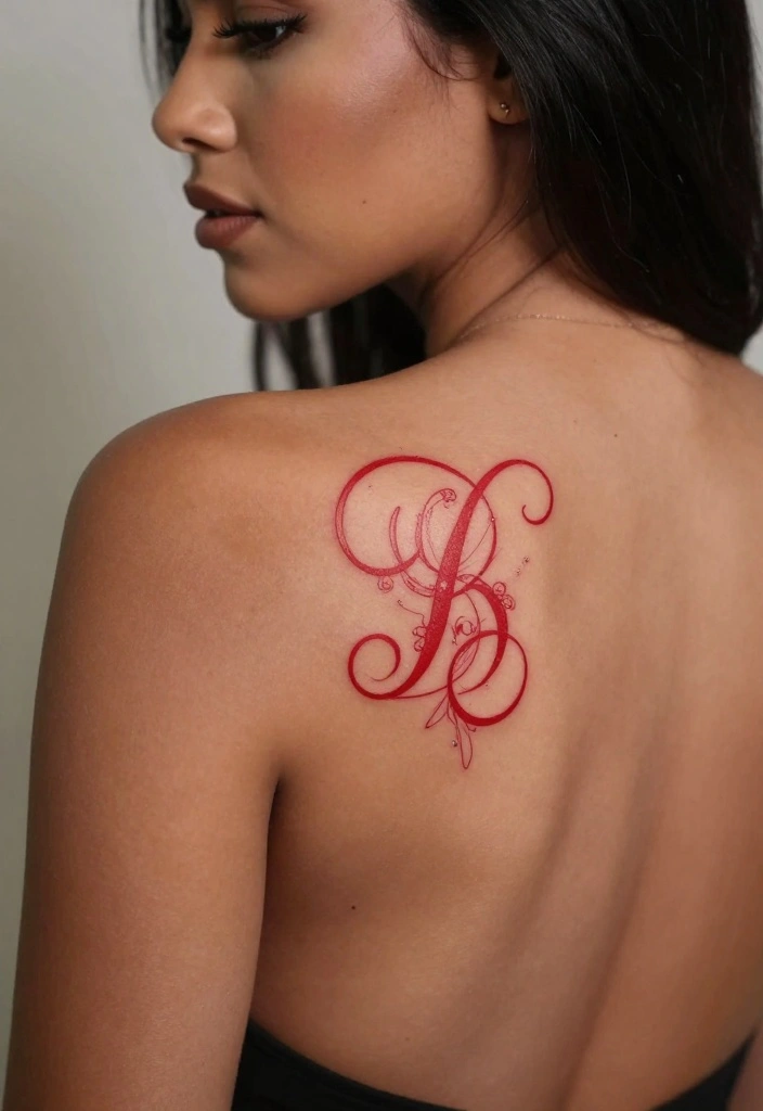 12 Red Ink Back Tattoo Ideas for Women Striking Style 11. Personalized Symbols 0