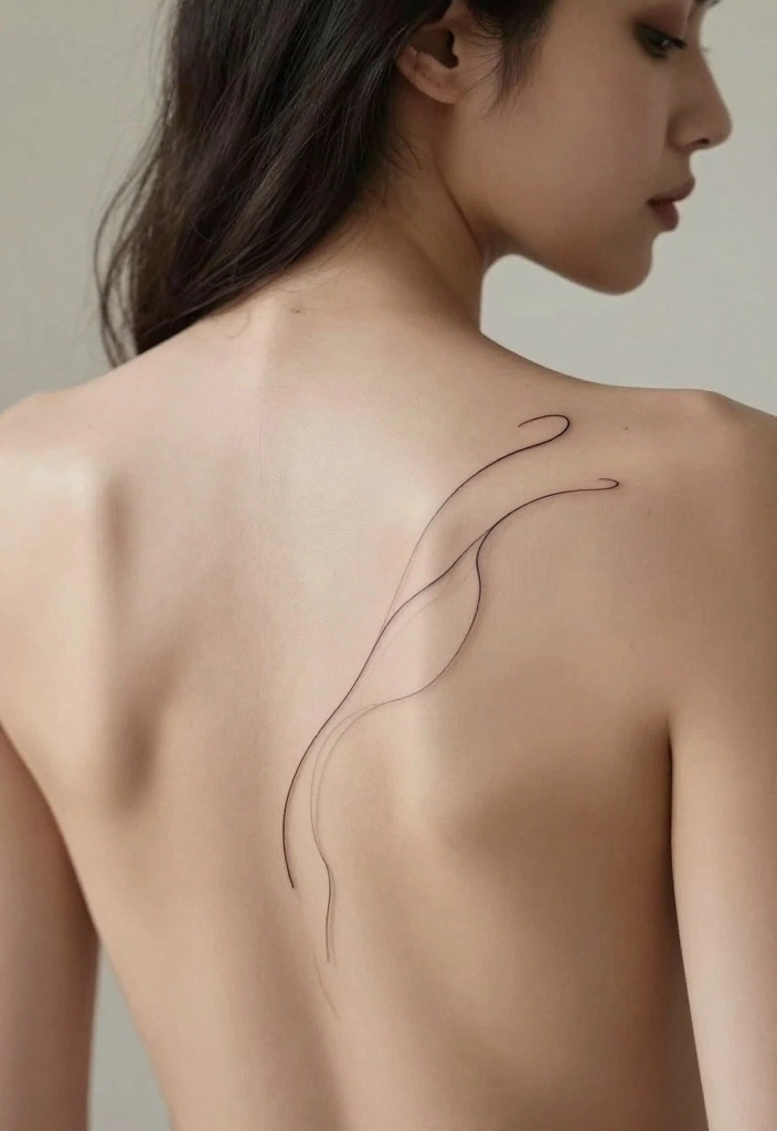 12 Top Back Tattoo Ideas for Women Clean and Stylish 12. Simple Line Art 0