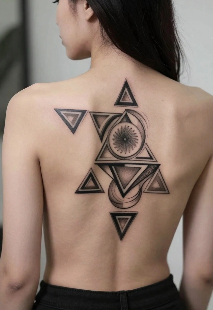 12 Top Back Tattoo Ideas for Women Clean and Stylish 2. Geometric Shapes 0