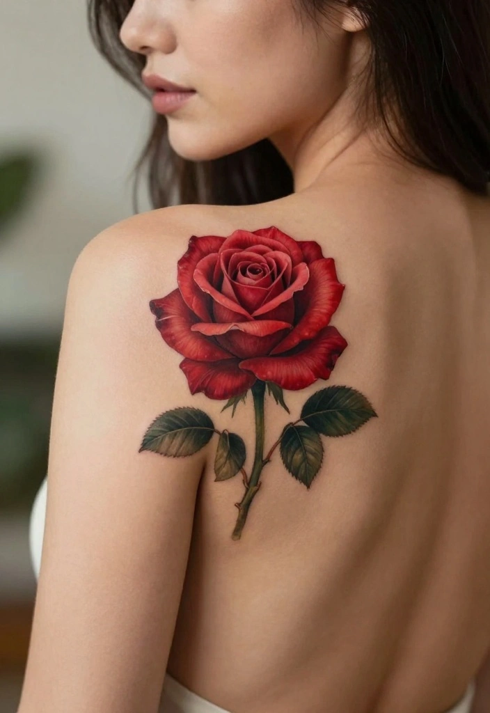 12 Top of Back Tattoo Ideas for Women: Elegant Floral and Nature-Inspired Designs 1 12 Top of Back Tattoo Ideas for Women Elegant Floral and Nature Inspired Designs 1. Romantic Roses 0