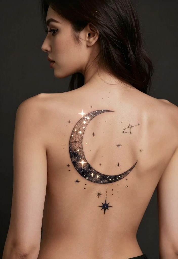14 Back Tattoo Ideas for Black Women: Bold and Artistic 12. Celestial Tattoos