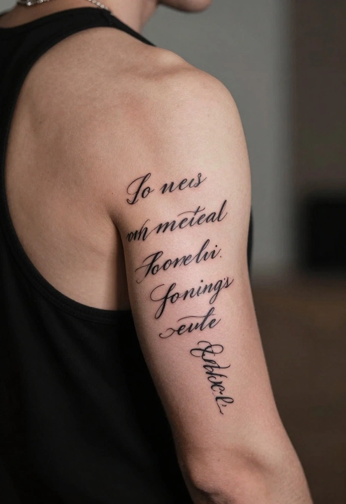 14 Back of Arm Tattoo Ideas for Men: Clean and Masculine 64 14 Back of Arm Tattoo Ideas for Men Clean and Masculine 14. Quote Designs 0