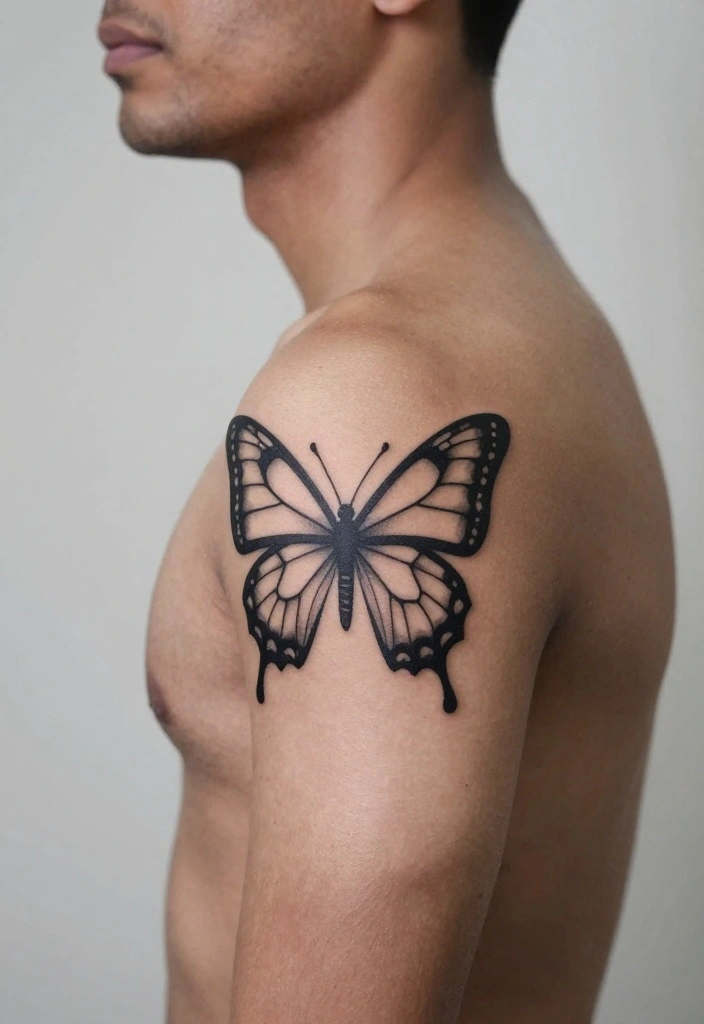 14 Butterfly Tattoo Design Ideas for Men: Bold and Symbolic 13 14 Butterfly Tattoo Design Ideas for Men Bold and Symbolic 3. Geometric Butterfly Fusion 0