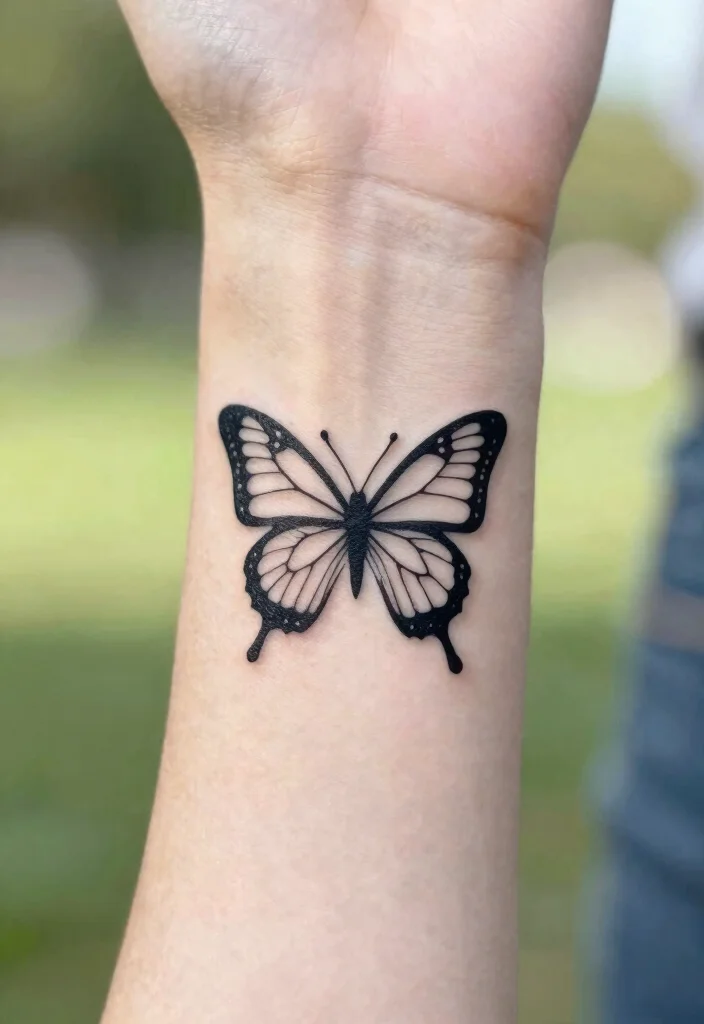 14 Butterfly Tattoo Drawing Ideas Artistic Inspiration 4. Minimalist Butterfly Silhouette 0