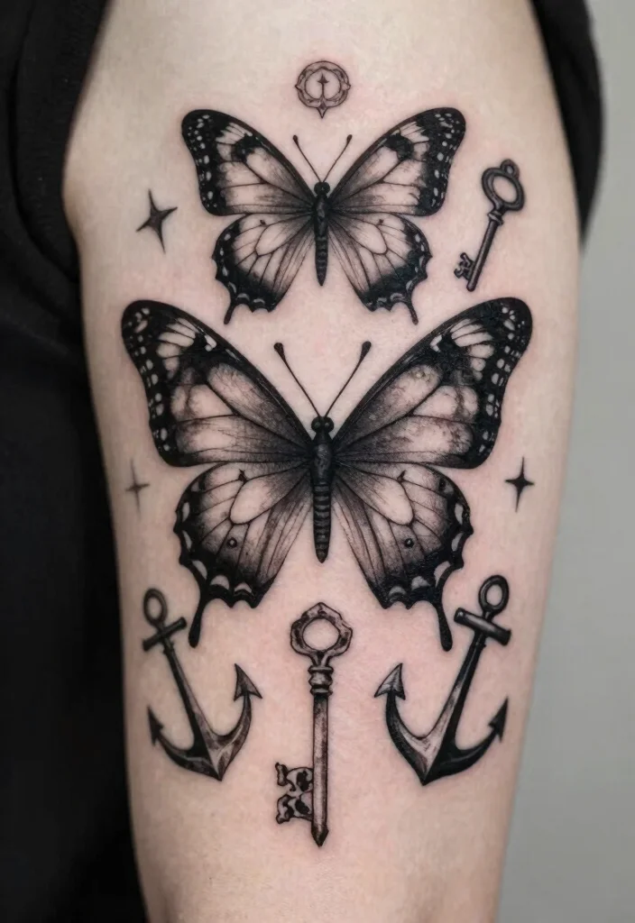 14 Gothic Butterfly Tattoo Design Ideas Dark and Elegant 12. Symbolic Elements 0