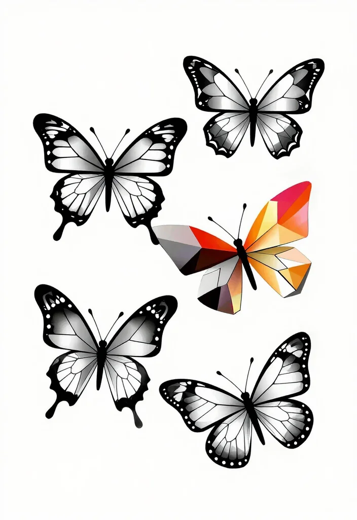 14 Gothic Butterfly Tattoo Design Ideas Dark and Elegant 6. Geometric Butterfly Designs 0