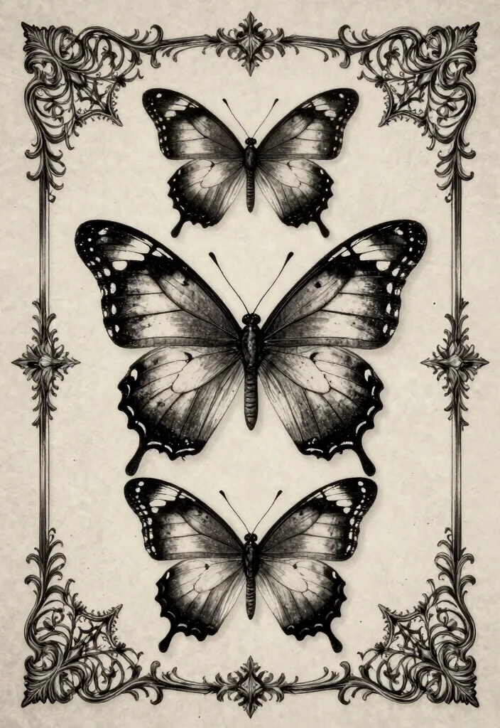 14 Gothic Butterfly Tattoo Design Ideas Dark and Elegant 9. Ornate Frame Designs 0