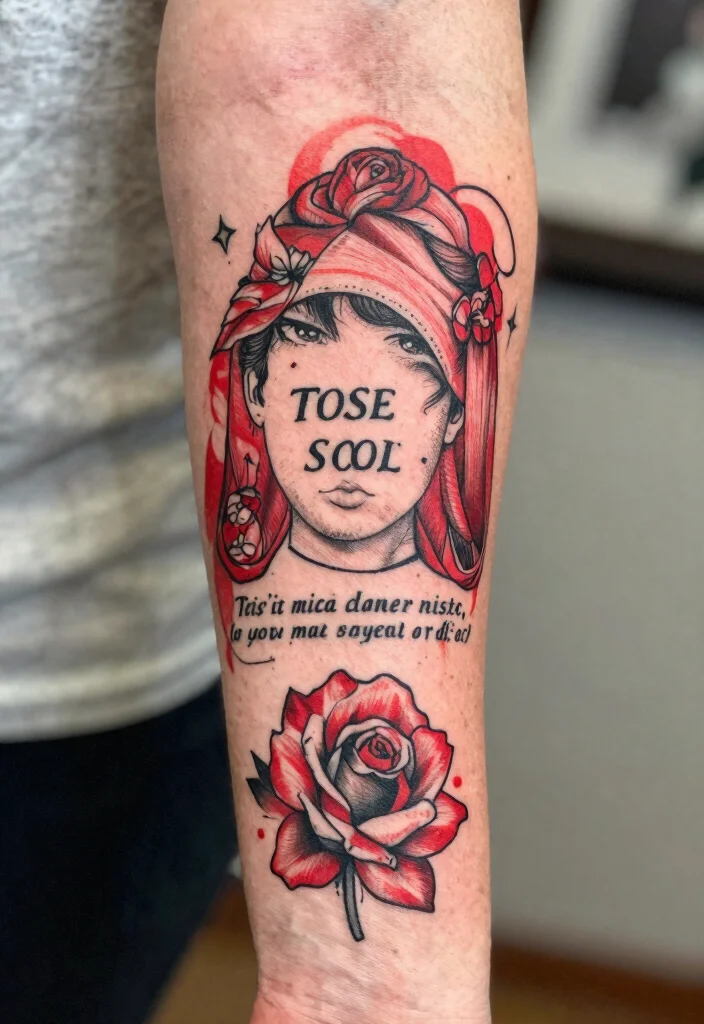 14 Red and Black Arm Tattoo Ideas Bold Contrast 14. Custom Designs 0