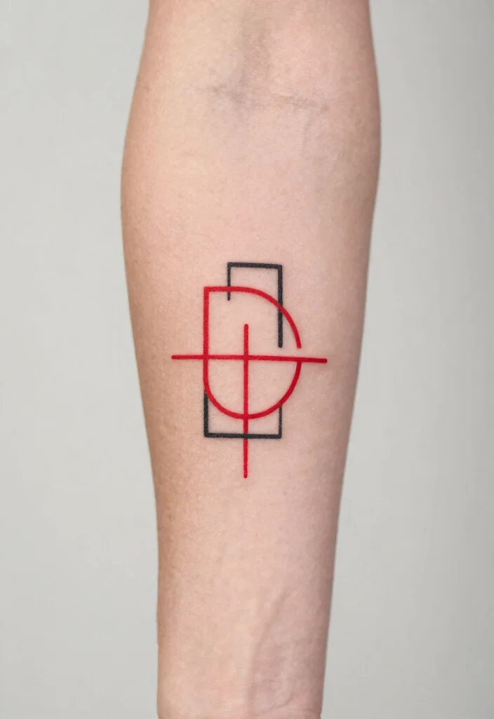 14 Red and Black Arm Tattoo Ideas Bold Contrast 3. Minimalist Style 0