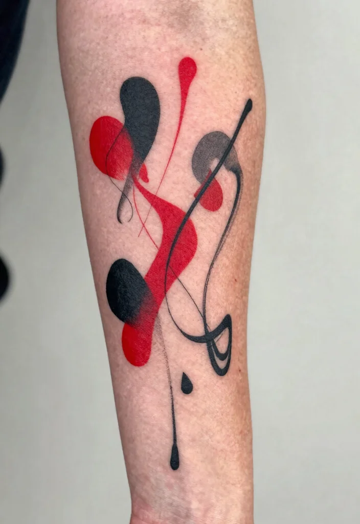 14 Red and Black Arm Tattoo Ideas Bold Contrast 5. Abstract Designs 0