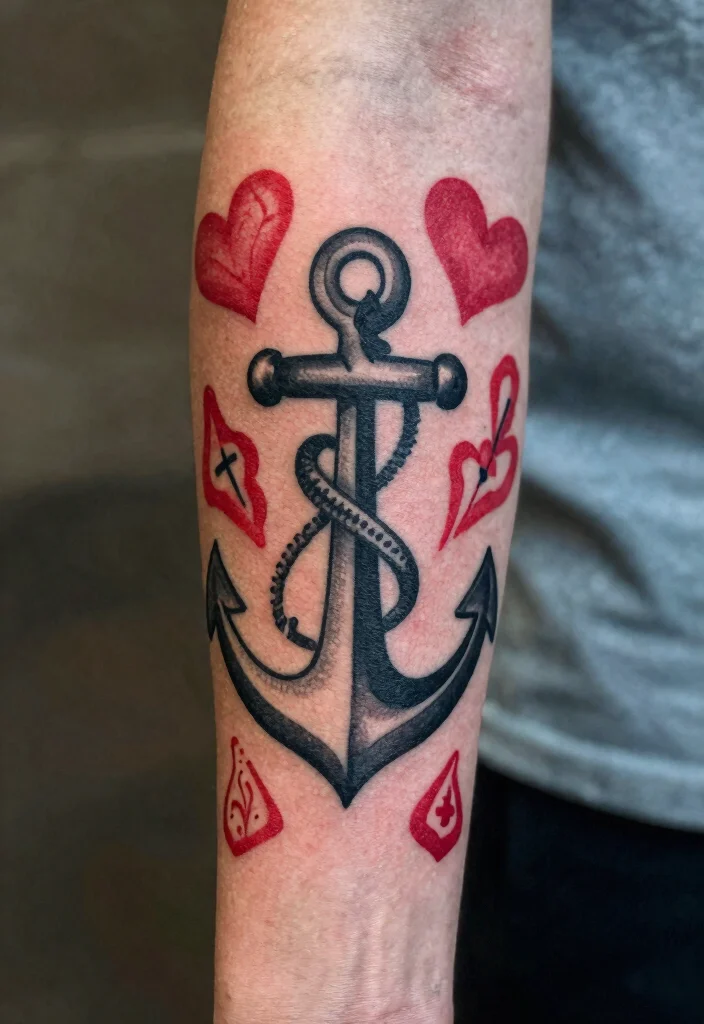 14 Red and Black Arm Tattoo Ideas Bold Contrast 6. Symbolic Imagery 0