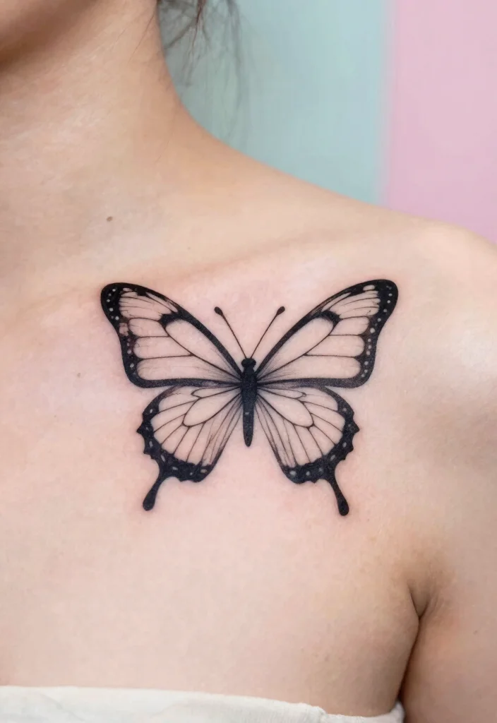 14 Simple Butterfly Tattoo Design Ideas Clean and Cute 51 14 Simple Butterfly Tattoo Design Ideas Clean and Cute 11. Simple Butterfly Outline 0