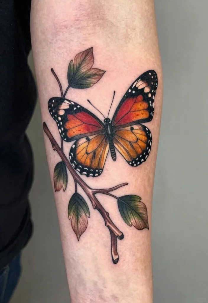 14 Simple Butterfly Tattoo Design Ideas Clean and Cute 64 14 Simple Butterfly Tattoo Design Ideas Clean and Cute 14. Butterfly on a Branch 0