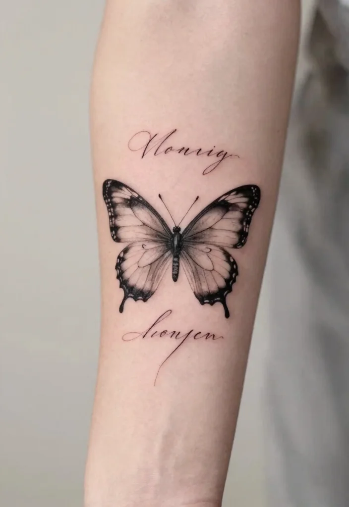 14 Simple Butterfly Tattoo Design Ideas Clean and Cute 49 14 Simple Butterfly Tattoo Design Ideas Clean and Cute 9. Butterfly and Quote 0