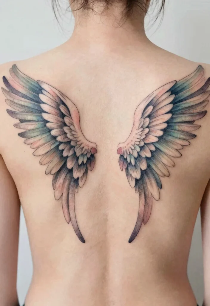 14 Wings Tattoo Ideas on the Back Powerful and Symbolic 10. Double Wing Tattoos Unity in Design 0