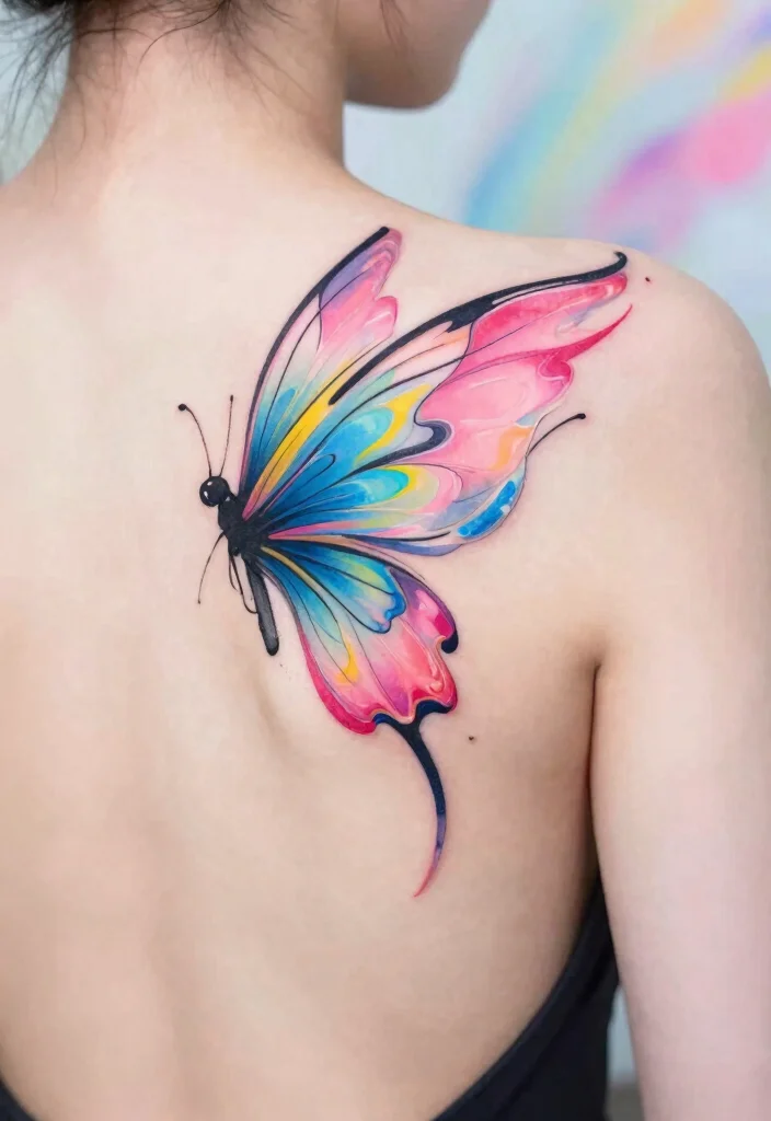 14 Wings Tattoo Ideas on the Back Powerful and Symbolic 5. Abstract Wing Tattoos Unique Expressions 0