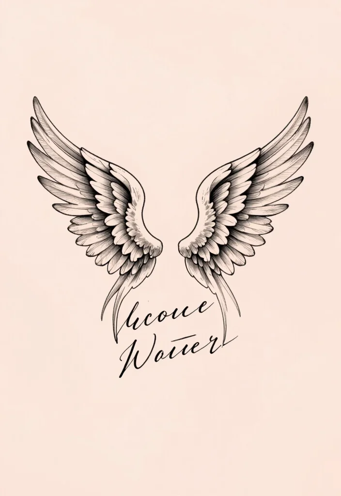 15 Angel Wings Tattoo Design Ideas Elegant and Versatile 13. Wings with Quotes 0