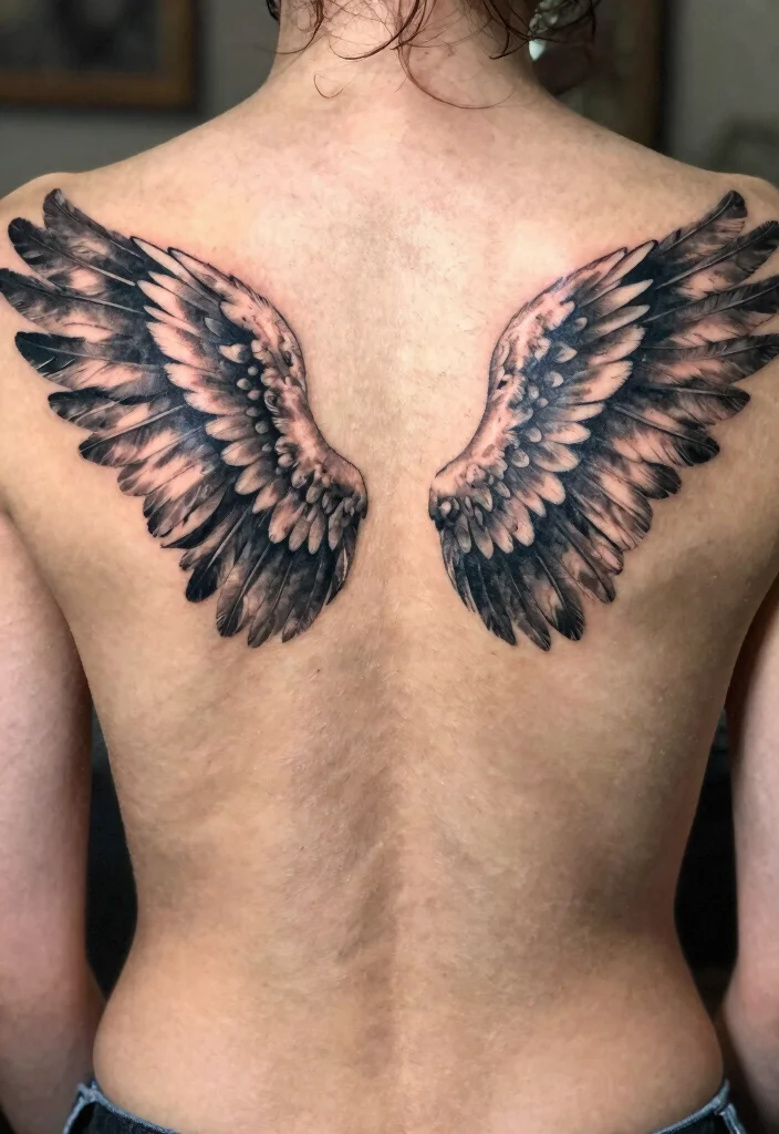 16 Archangel Michael Tattoo Ideas Powerful and Protective 9. Guardian Wings 0