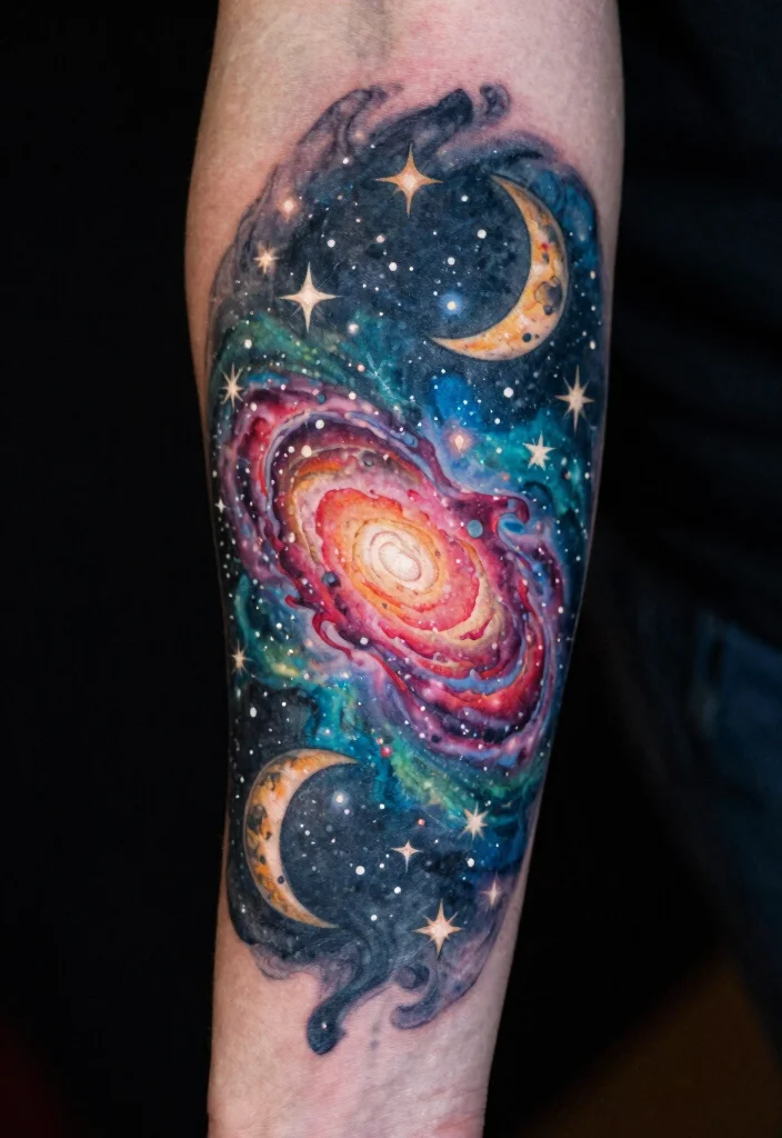 16 Arm Tattoo Cover Up Ideas Creative and Effective 12. Stars and Celestial Designs 0