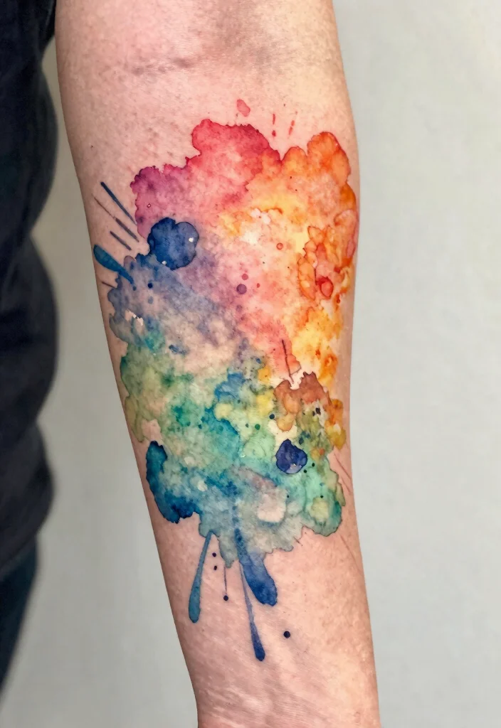 16 Arm Tattoo Cover Up Ideas Creative and Effective 3. Abstract Watercolor 0