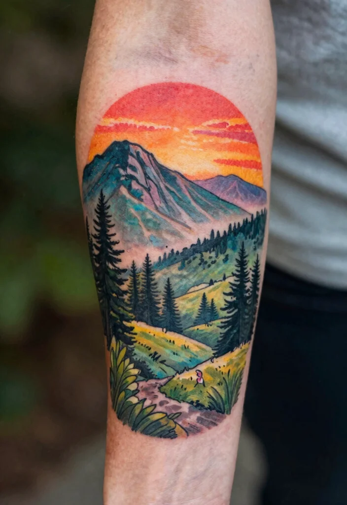 16 Arm Tattoo Cover Up Ideas Creative and Effective 4. Nature Scenes 0