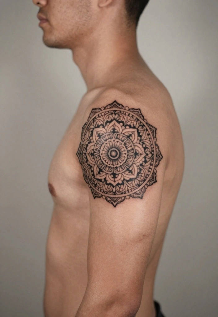 16 Arm Tattoo Ideas for Men From Minimal to Bold 8. Circular Mandala 0